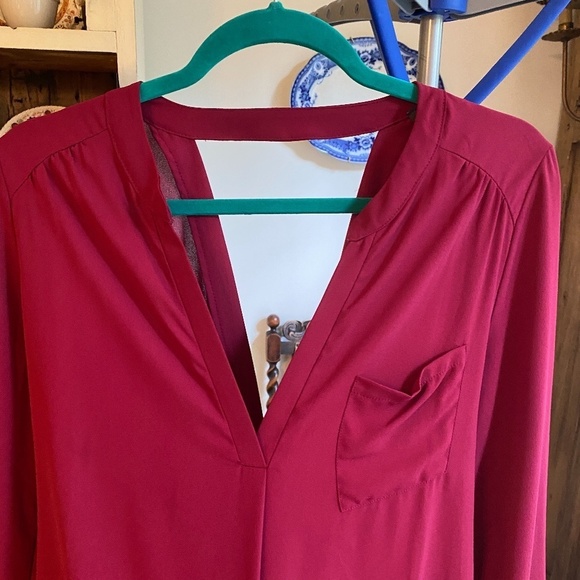 Astr Burgundy Blouse Size M - Picture 7 of 8